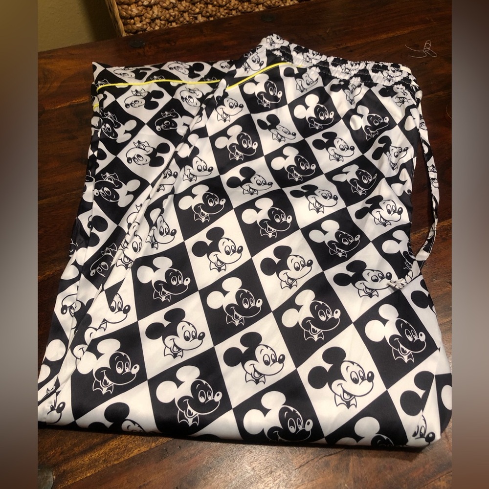 Disney Mickey Mouse Black and White Lounge Pants for Adults